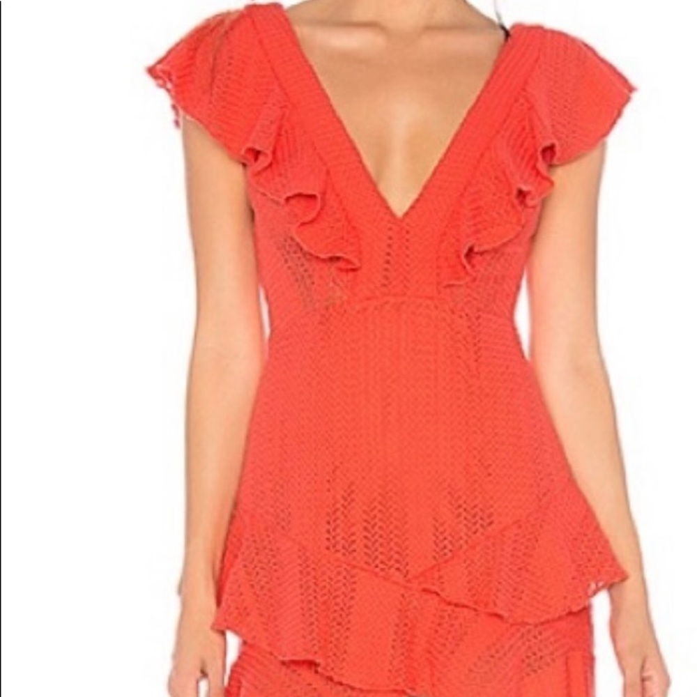 SAYLOR Red Ruffle Mini Dress